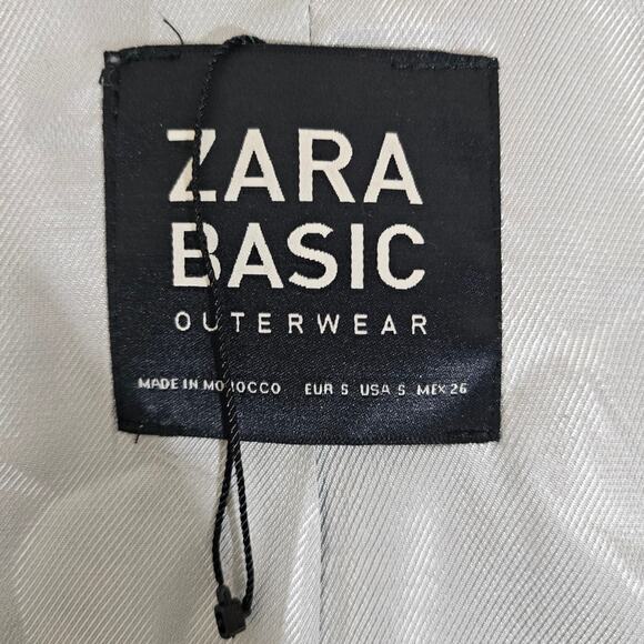 Zara Basic Outerwear Gray and Yellow Houndstooth Long Coat - Picture 6 of 9